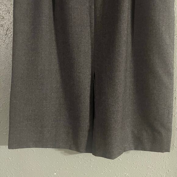 Vtg I. Magnin Women's Grey Wool Knee Length Skirt Sz10 Dark Feminine Elegant - Picture 6 of 11